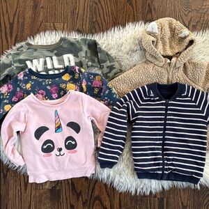 2T 5 Bundle Toddler Girl Sweaters and Jackets